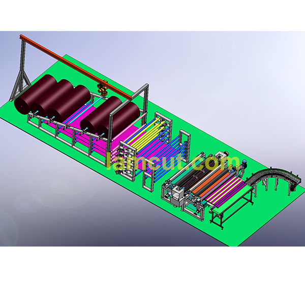 Scouring pad slitter machine-Five layers